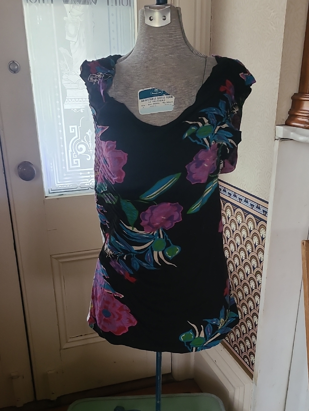 Desigual Pattern Mix Drape Neck Top